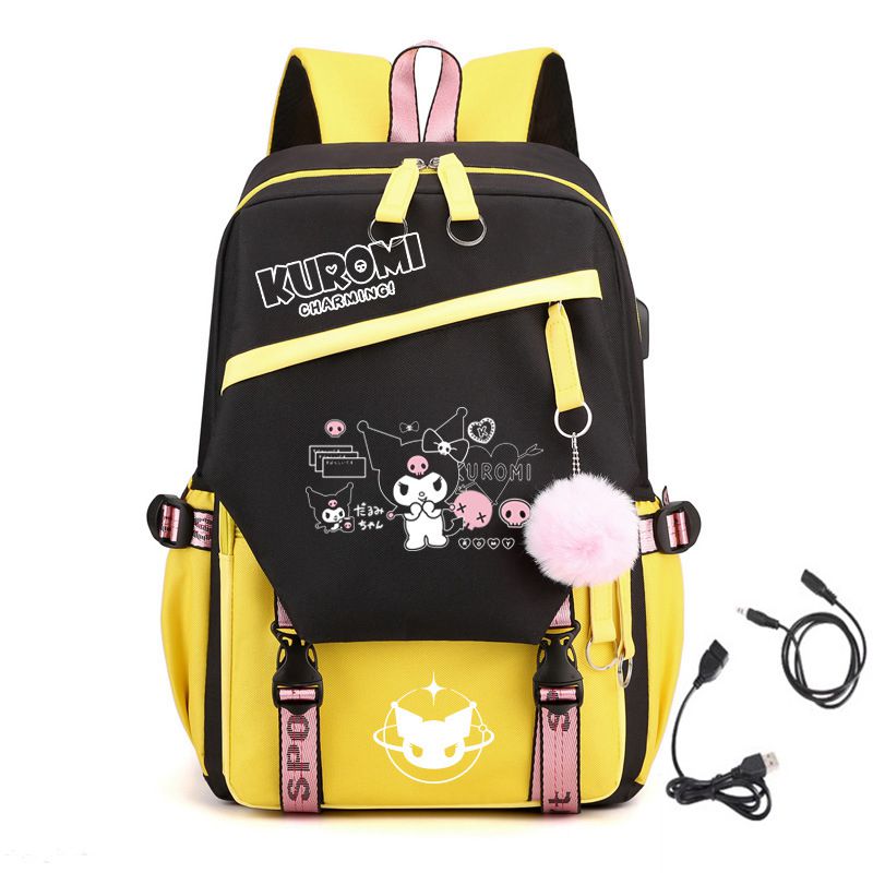 Custom Kuromi Backpack with Lunch Box and with Pencil Box