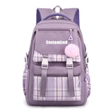 Customized Girl's Nylon School Backpack Waterproof Multiple Pockets Gift for Kids