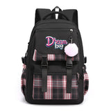 Dream Big Girl's Nylon School Backpack Waterproof Multiple Pockets Gift for Kids