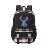 Girls' Stitch 17" Nylon School Backpack Waterproof Backpack with Multiple Pockets