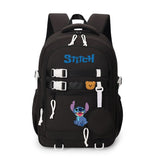 Girls' Stitch 17" Nylon School Backpack with A Round Bag Fashion Waterproof Backpack with Multiple Pockets