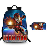Iron Man 15" Backpack with Pencil Case Kids' School Merch 2 Pieces Combo