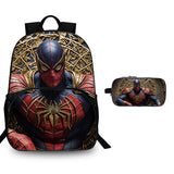 Spiderman 15" Backpack with Pencil Case Kids' School Merch 2 Pieces Combo