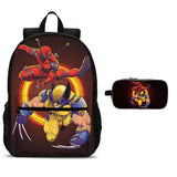 Kids' Deadpool & Wolverine 18" USB School Backpack with Pencil Case 2 Pieces Combo