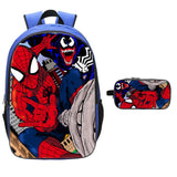 Boys' 16" Spiderman Backpack with Pencil Case Blue School Backpack Elementary School Backpack