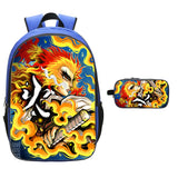 Boys' 16" Demon Slayer Backpack with Pencil Case Blue School Backpack Primary School Backpack