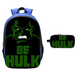 Boys' 16" HULK Backpack with Pencil Case Blue School Backpack Primary School Backpack