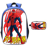 Boys' 16" Spiderman Backpack with Pencil Case Blue School Backpack Elementary School Backpack