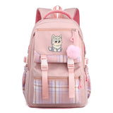 Cute Husky Girl's Nylon School Backpack Waterproof Multiple Pockets Gift for Kids