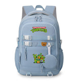 Girls' Ninja Turtle 17" Nylon School Backpack with A Round Bag Fashion Waterproof Backpack with Multiple Pockets