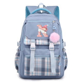 Letter N Backpack Girl's Nylon School Backpack Waterproof Multiple Pockets Gift for Kids