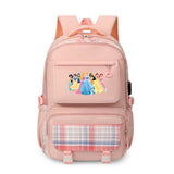 Girls' Princess 17" Nylon School Backpack with USB Charging Port Waterproof Backpack with Multiple Pockets