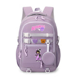 Girls' Aphmau 17" Nylon School Backpack with A Round Bag Fashion Waterproof Backpack with Multiple Pockets