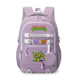 Girls' Ninja Turtle 17" Nylon School Backpack with A Round Bag Fashion Waterproof Backpack with Multiple Pockets