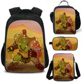 Gladiator School Backpack with Lunch Bag Shoulder Bag Pencil Case 4 Pieces Combo Kid's Gift