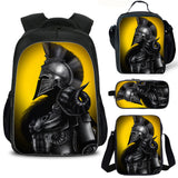 Gladiator School Backpack with Lunch Bag Shoulder Bag Pencil Case 4 Pieces Combo Kid's Gift