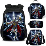 Gladiator School Backpack with Lunch Bag Shoulder Bag Pencil Case 4 Pieces Combo Kid's Gift