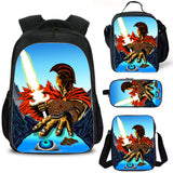 Gladiator School Backpack with Lunch Bag Shoulder Bag Pencil Case 4 Pieces Combo Kid's Gift