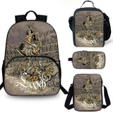 Gladiator 15" School Backpack with Lunch Bag Shoulder Bag Pencil Case 4 Pieces Combo Kid's Gift