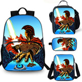 Gladiator 15" School Backpack with Lunch Bag Shoulder Bag Pencil Case 4 Pieces Combo Kid's Gift