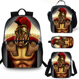 Gladiator 15" School Backpack with Lunch Bag Shoulder Bag Pencil Case 4 Pieces Combo Kid's Gift