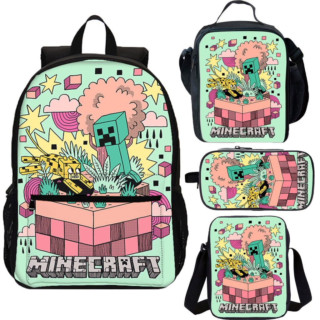 Minecraft School Bag Boys and Girls, Kids Backpack (Green) | eBay
