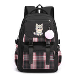 Cute Husky Girl's Nylon School Backpack Waterproof Multiple Pockets Gift for Kids