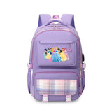Girls' Princess 17" Nylon School Backpack with USB Charging Port Waterproof Backpack with Multiple Pockets