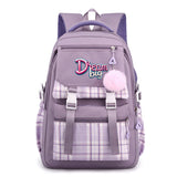 Dream Big Girl's Nylon School Backpack Waterproof Multiple Pockets Gift for Kids