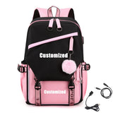 Customized Kid's 17 inches School Backpack with USB Charging Port Gift for Girls