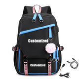 Customized Kid's 17 inches School Backpack with USB Charging Port Gift for Girls