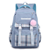 Customized Girl's Nylon School Backpack Waterproof Multiple Pockets Gift for Kids