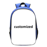 Boys' 16" Customized Backpack Blue School Backpack Large Capacity Primary School Backpack