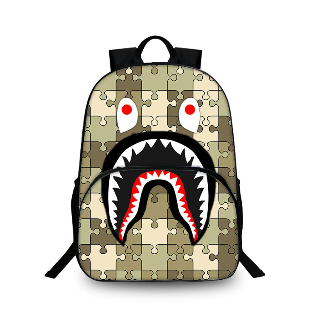 Wholesale King Mcgreen Star Shark Bape stitching cartoon backpack men's and  female school students personalized schoolbags From m.